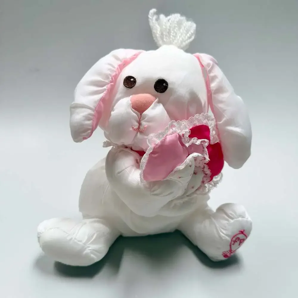 Vintage 1988 Fisher Price Puffalump White Bunny Rabbit Valentines Heart 80s 8024